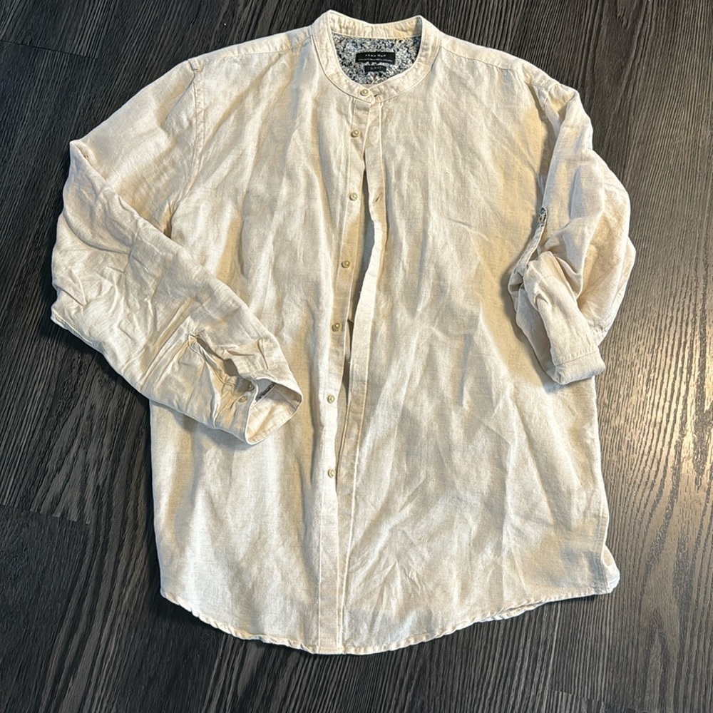 🍍ZARA MAN SLIM FIT TOP 🍍BUTTON ROLLED SLEEVE🍍SIZE XL🍍I-1